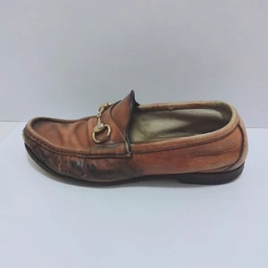Auth GUCCI Chaussures homme en cuir marron