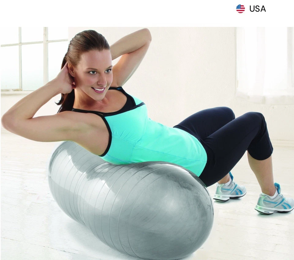 Gaiam Easy Balance Large Fitness Ball Center Cradle Comfort Support Pump & DVD - Image 3 of 4
