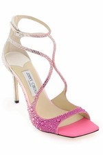 Gorgeous Jimmy Choo 'Azia 95mm' Pink/White Strass Crystal Pumps SZ 37/6.5 US.