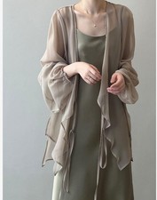 Women Thin Lace Sheer Chiffon Mesh Bolero Shrug Casual Jacket Coat Cardigan Cape