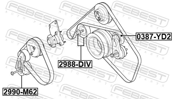 Fits FEBEST 2988-DIV PULLEY IDLER KIT