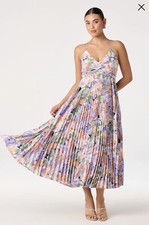 ASTR The Label Blythe Floral Plisse Midi Dress Size Large