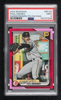 2024 Bowman Prospects Fuchsia Border /299 Paul Skenes PSA 9 MINT Rookie RC 1j0t