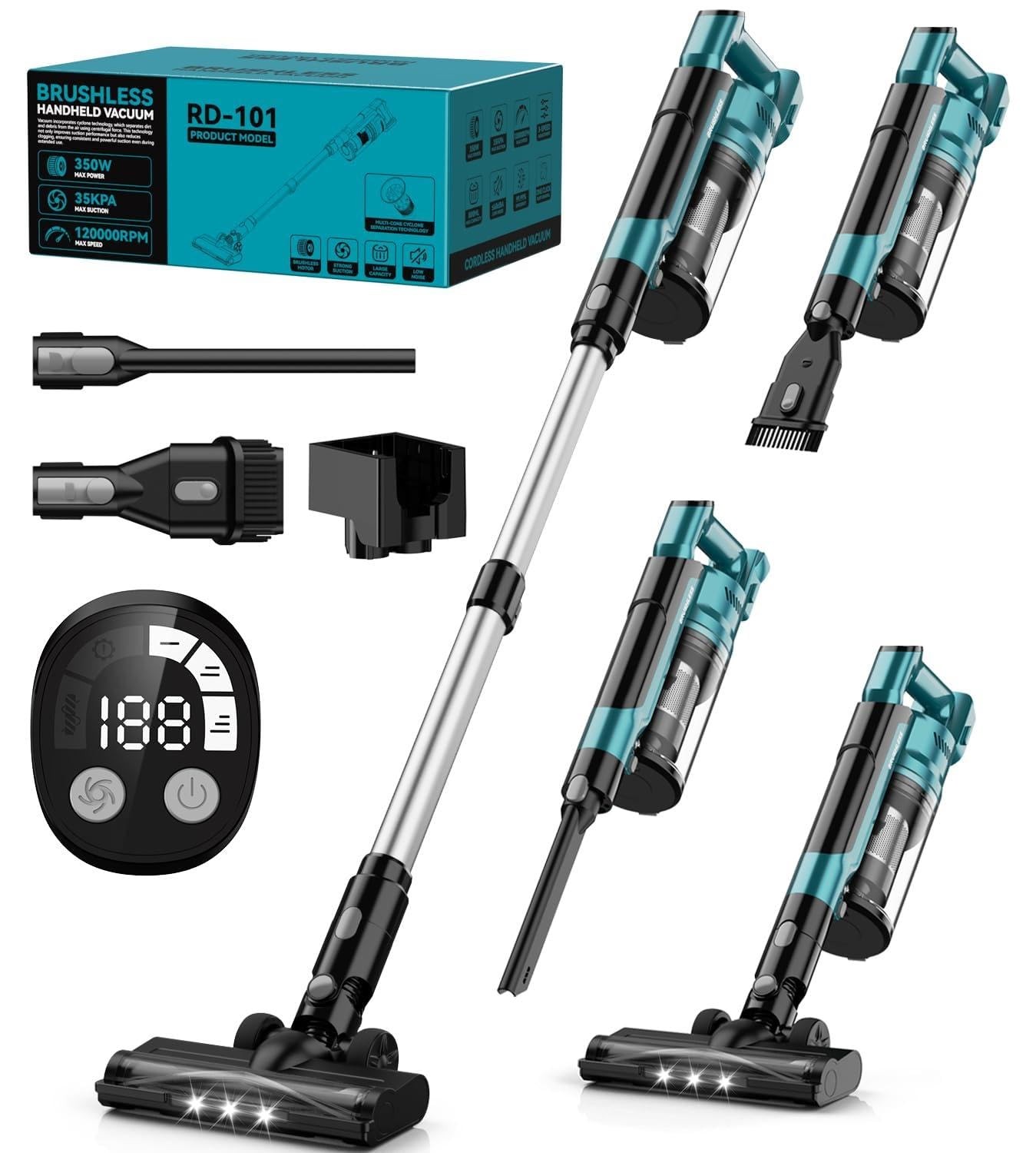 350W Cordless Vacuum Cleaner for Makita Battery, 35kPa Brushless Blue