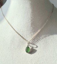 Sea Glass Sterling Silver Necklace Genuine Surf Tumbled JILLIAN VO Made In USA