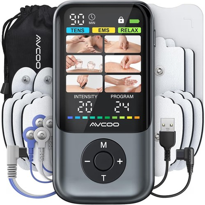 #ad Tens Unit Machine Muscle Stimulator Electric Pulse Massager Kit W Color Display $69.75