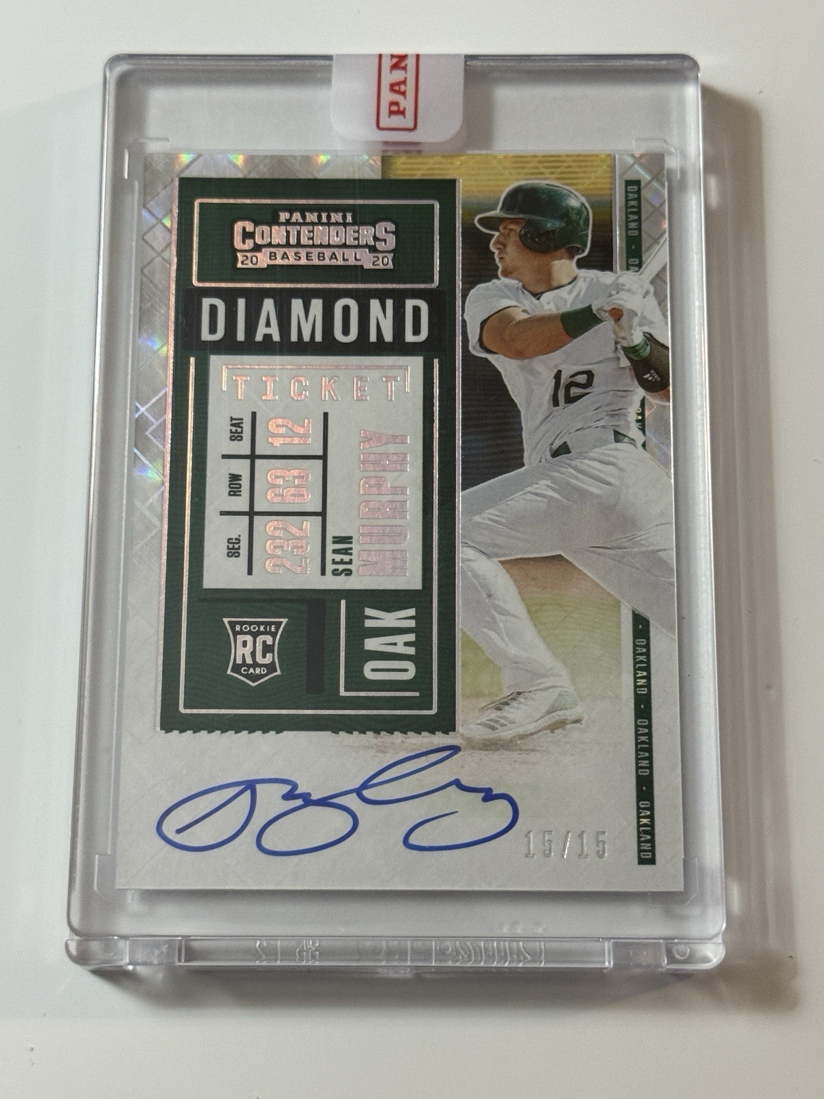2020 Panini Contenders Diamond  Ticket #116 Sean Murphy Auto RC 15/15
