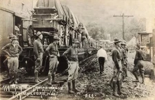 Logan West Virginia US Troops Wagon Train Army 1920s RPPC Photo Postcard COPY