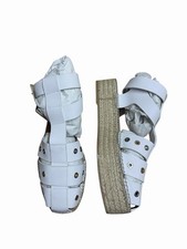 Free People Gable Gladiator Sandals White Buckle Wicker New RRP £168 EU 40 UK 7