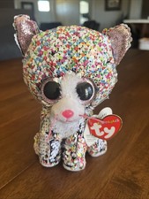TY Beanie Baby Flippable Confetti The Cat