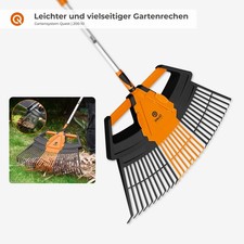 Rastrello Per Foglie Da Giardino - Rastrello Da Giardino In Metallo Regolabile, Rastrello