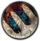 2020 1 oz Silver American Eagle - Rainbow Pattern Toning - BU - SKU-E3751