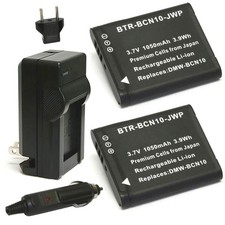 Replacement for Leica C Battery 2-Pack, 1050mAh and Charger