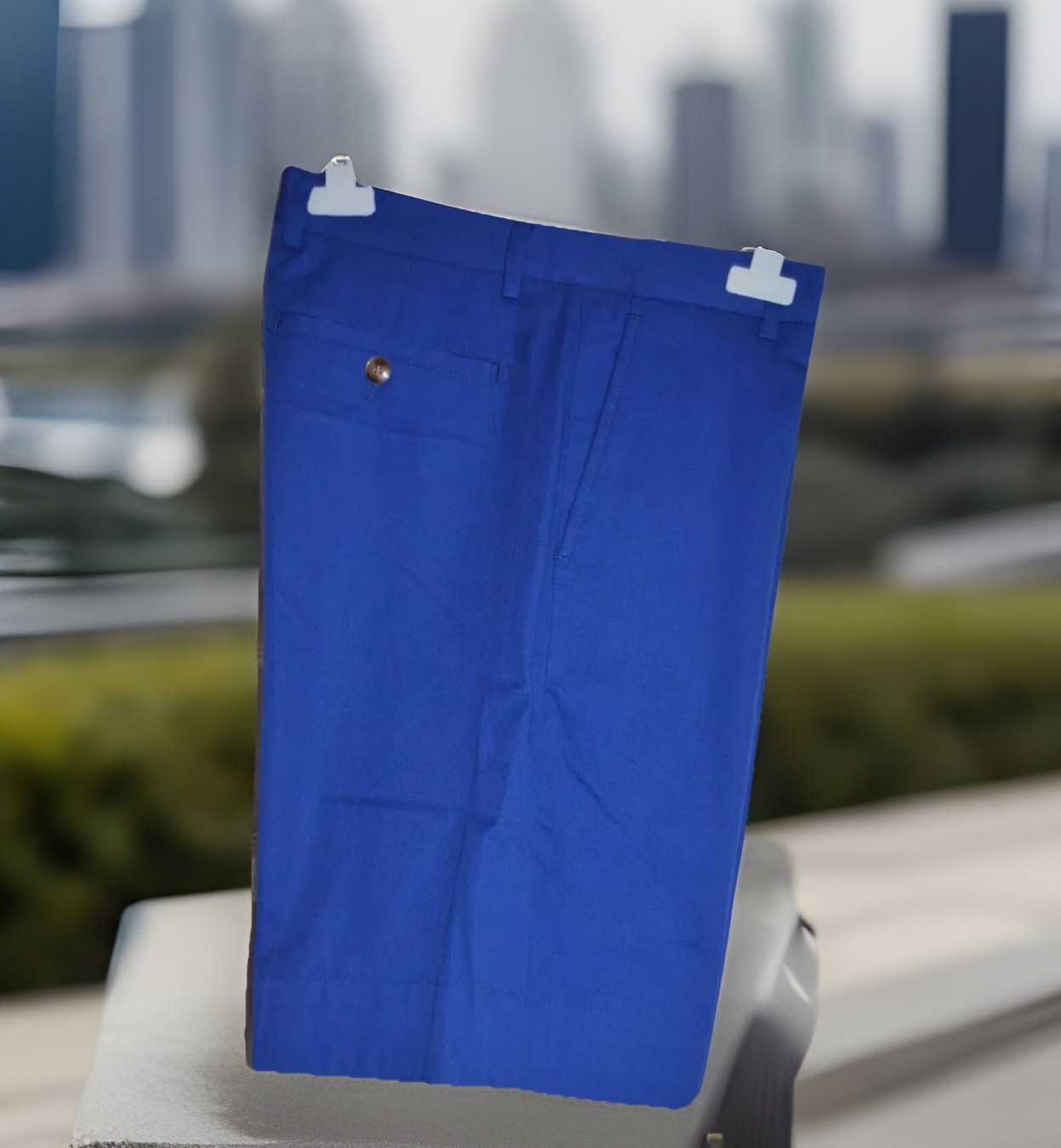 FILA Pantaloncini chino blu Bernard Weatherill ~Savile Row Londra intelligenti: W30