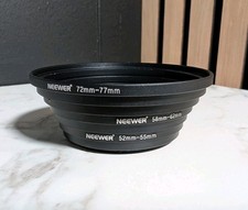 NEEWER 7-Piece Camera Lens Step-Up Filter Adapter Ring Set 49mm-77mm - Black