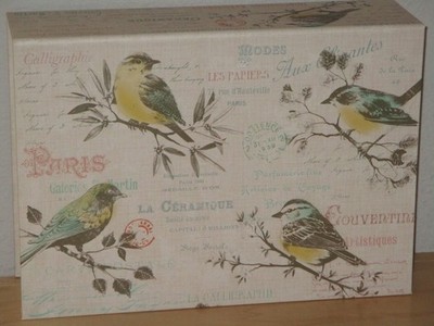Punch Studio Flip Top Nesting Box Carte Postal Aviary Birds 62734 Small New Bag