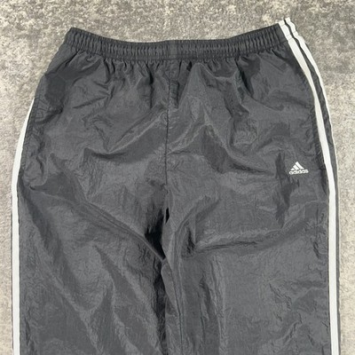 Vintage Adidas Track Pants Mens Large Black White 3 Stripe 90s
