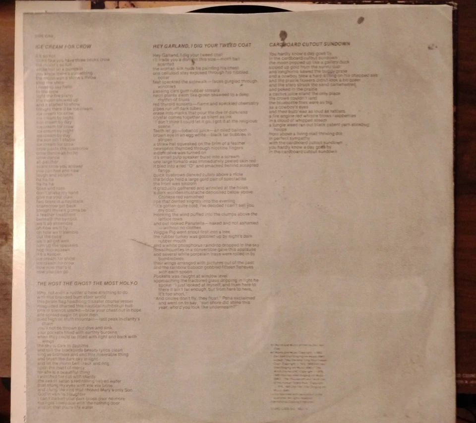 Captain Beefheart & The Magic Band "Ice Cream For Crow"  '82 ARE 38274 Vinyl VG+ - Image 3 of 4