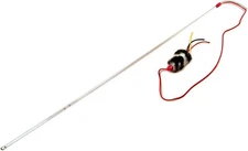 Vee PURRfect 36" Cat Toy Noise Maker Wand with Faux Fur End & Satin Tails