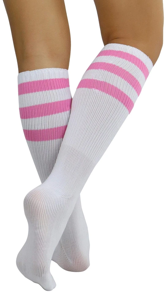 Top de acrílico hasta la rodilla con rayas para mujer - blanco/rosa Foto 2 de 4