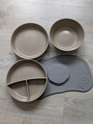 Twistshake Teller-Set, 3 Teller mit Deckel und Antirutsch Matte