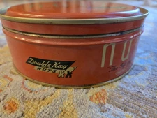 Vintage DOUBLE KAY NUTS TIN KK 1940's-50's  "The Gift Supreme"