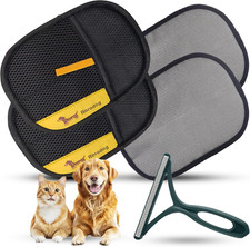 2-Pack Pet Hair Removal Gloves with a Hair/Lint Removal Tool   Remove Cat/Dog Fu