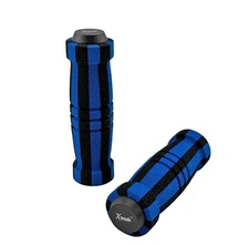 X-TENDO Short Bicycle Grip 7/8" Handlebar 127mm BLK/BL Foam Comfort Cruiser/BMX.