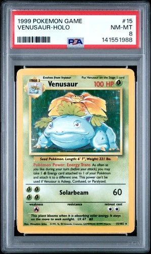 PSA 8 Venusaur Holo 15/102 Pokemon Game