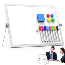 Desktop Whiteboard 16x12 Stand, Double Sided Dry Erase Board Kids 16 12white