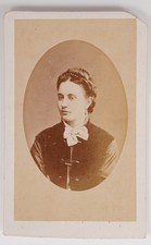 Antique CDV A. Borderia Young Gorgeous Lady In Dress With Bow Reims France