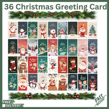 36 Pcs Christmas Greeting Card Assortment with Envelopes Happy Holiday Cards