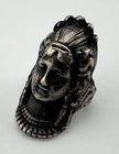 Indian Chief Ring Size 7.5 Vintage Sterling Silver 12.4g