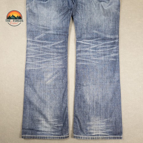 MEK Denim Jeans Y2K Cyber Wide Leg Button Fly Med Wash USA Design Mens Sz 34x34 - Picture 5 of 19