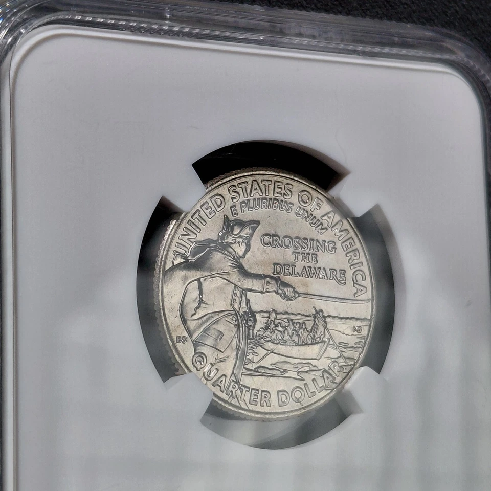 Lot of 2 2021-D Quarters George Washington Crossing Delaware PCGS NGC MS66 LOT - Image 3 of 4