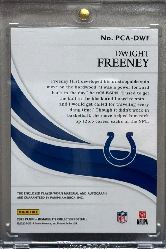 2019 Panini Immaculate Dwight Freeney Triple Auto Patch #/99 - Image 2 of 2