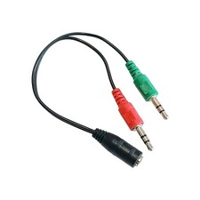 Klinken Y Adapter Kabel für Headset 2x Stecker 3 PIN > 1x Buchse 4 PIN 0,2 m