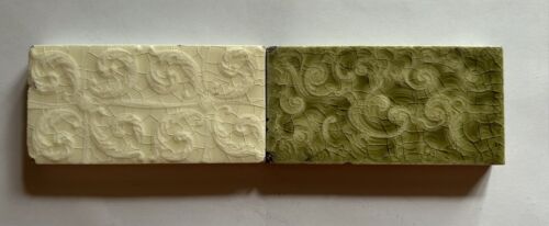 Lot Of 2 Antique Providential Tile Works 4.25 x 2 Art Deco Majolica Tiles