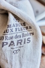 Femme Facon Geschirrtuch Leinen 50x70cm "Marché "Landhausstil Küchentuch Weiß