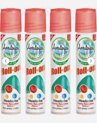 Pack Of 4 Amrutanjan Headache Faster Relaxation Roll on - 10 ml