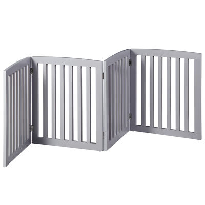 24 inch Panels Dog Gate No-assembly Freestanding Dog Pet Gates Fence for  Stair