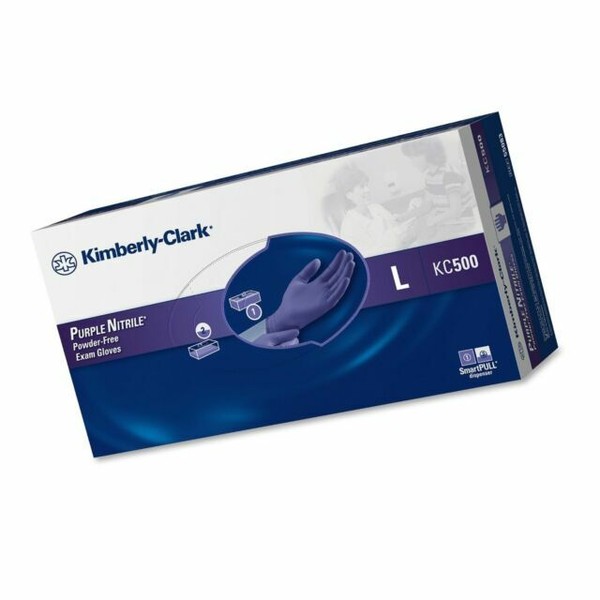 Kimberly Clark Purple Powder Large Nitrile Exam Gloves Kc500 for sale