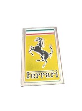 Vintage Ferrari Car Front Radiator Grill Badge Logo Brass Chrome With Screw Vintage Ferrari Car Front Radiator Grill Badge Logo Brass Chrome With Screw