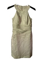 David's Bridal Satin Halter Dress with Pleated Bust and Ruching 8