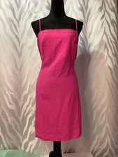 Gap Women’s Linen Blend Adjustable Strap  Pink Dress  Size L