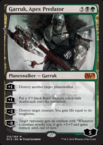 Garruk Apex Predator 1x FOIL MTG M15 Core Set Mythic MINT black green Garruk Apex Predator 1x FOIL MTG M15 Core Set Mythic MINT black green