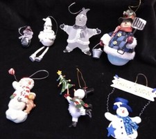 Vintage Snowman Christmas Ornaments lot