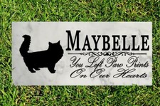 Personalized Cat Memorial Custom Pet Memorial Stone Paw Prints On Our Hearts