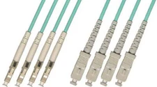Direct Burial/Outdoor LC-SC 4-Strand Fiber Optic Cable 10Gb Multimode 50/125 15M