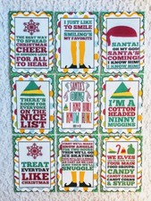 Set 9 Greeting Card Toppers Christmas Buddy the Elf Sayings Card Making 206N
